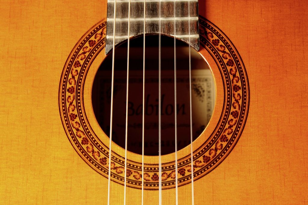 sound hole in a guitar