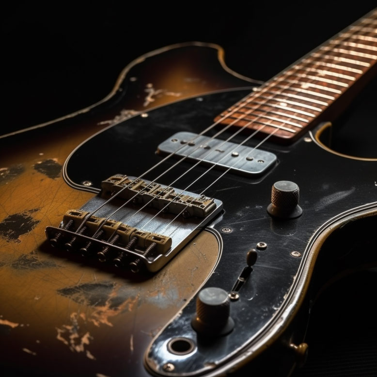 vintage guitar with a reliced nitro finish